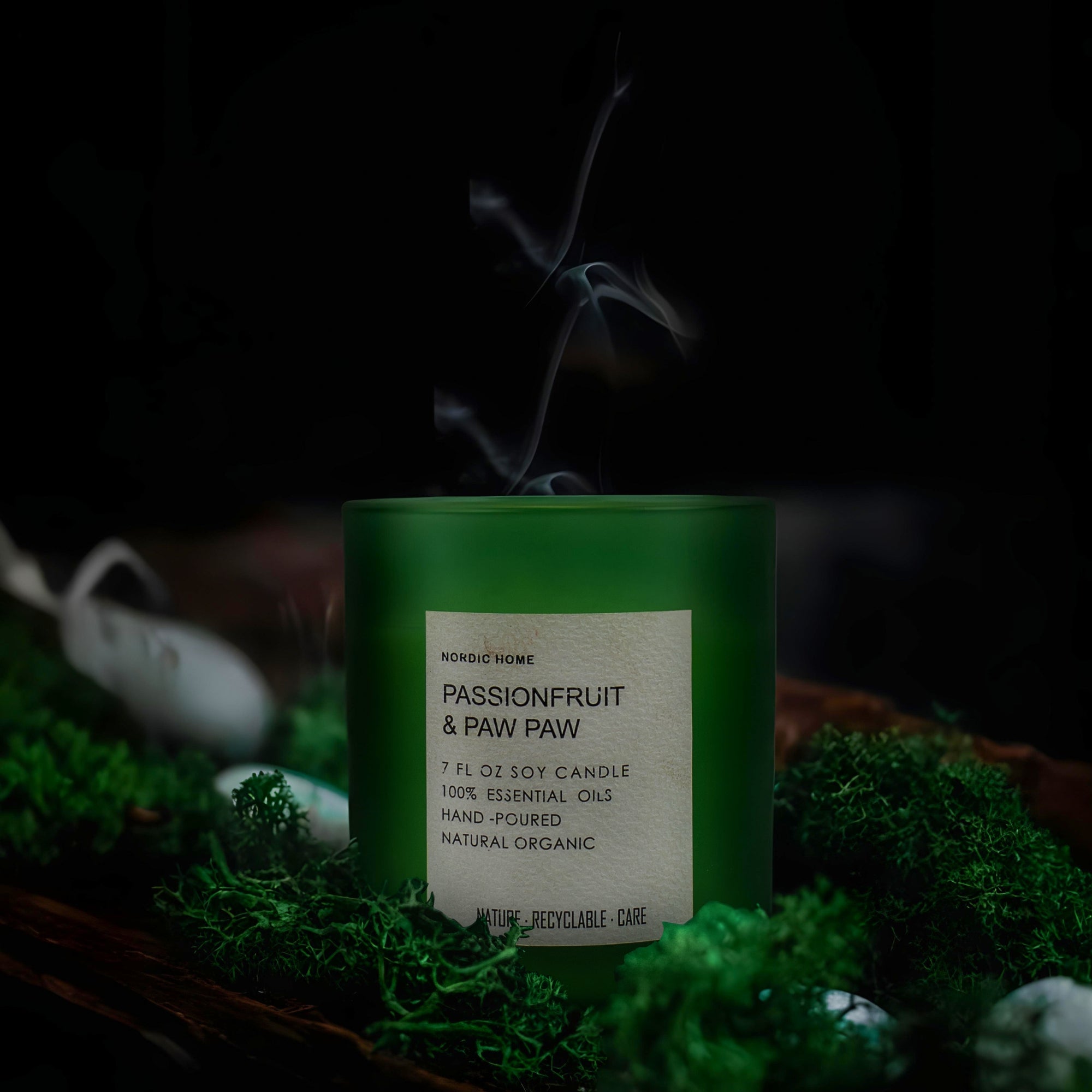 Luxury Aroma Candle in Green Frosted Jar