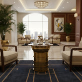 Marble Top Coffee Table with Metal Base