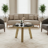 Metal Top Coffee Table with Metal Base