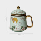 Mint Green Porcelain Tea Mug with Infuser & Lid