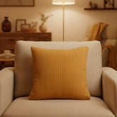 Mustard Yellow Pleated Soft Cushion Cover