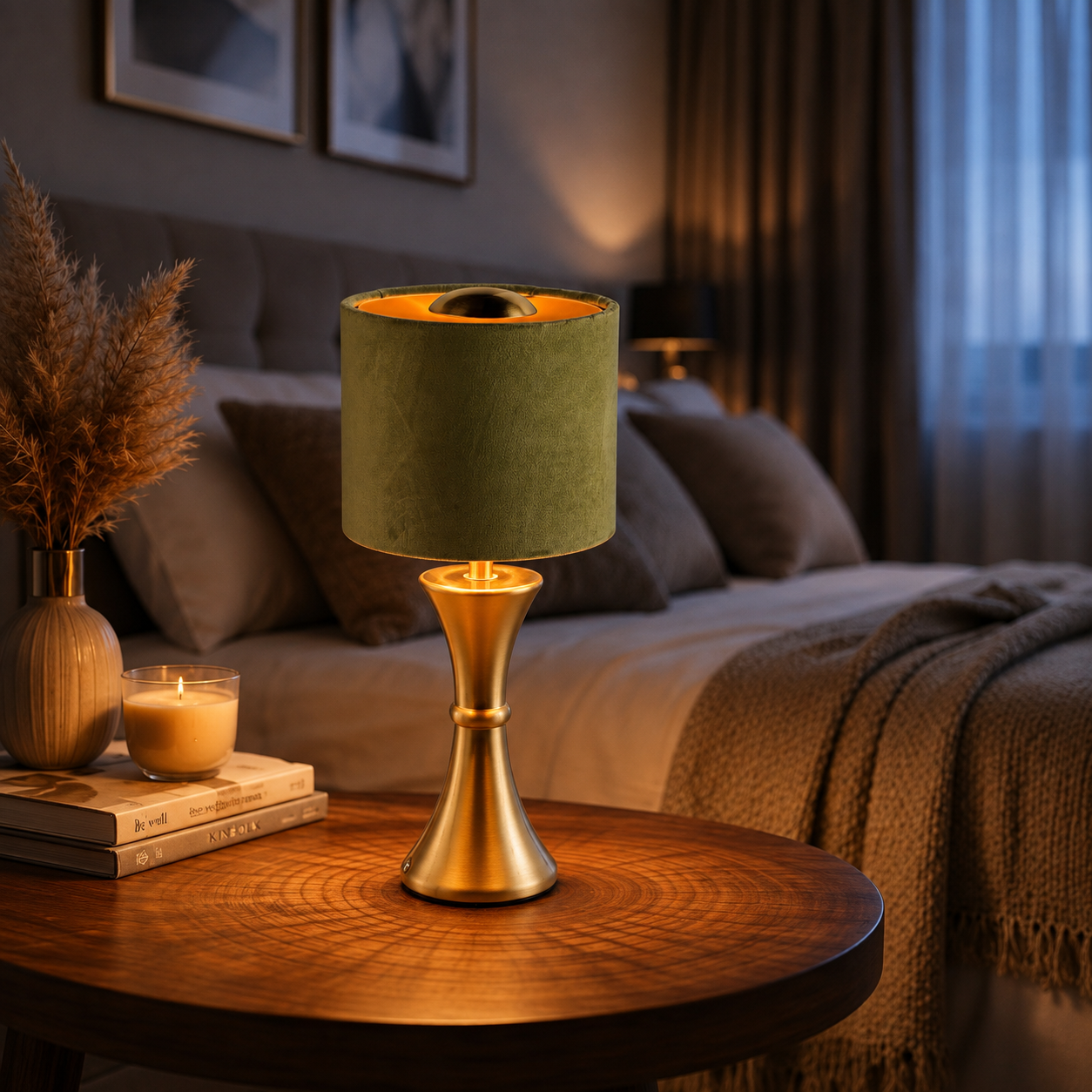 Olive Gold Glow Table Lamp