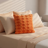 Orange Diamond Pattern Cushion Cover