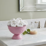 Pink Metal Decorative Pedestal Bowl