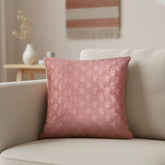 Pink Quilted 3D Geometric Cushion Cover