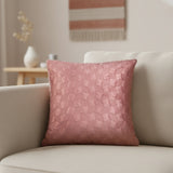 Pink Quilted 3D Geometric Cushion Cover