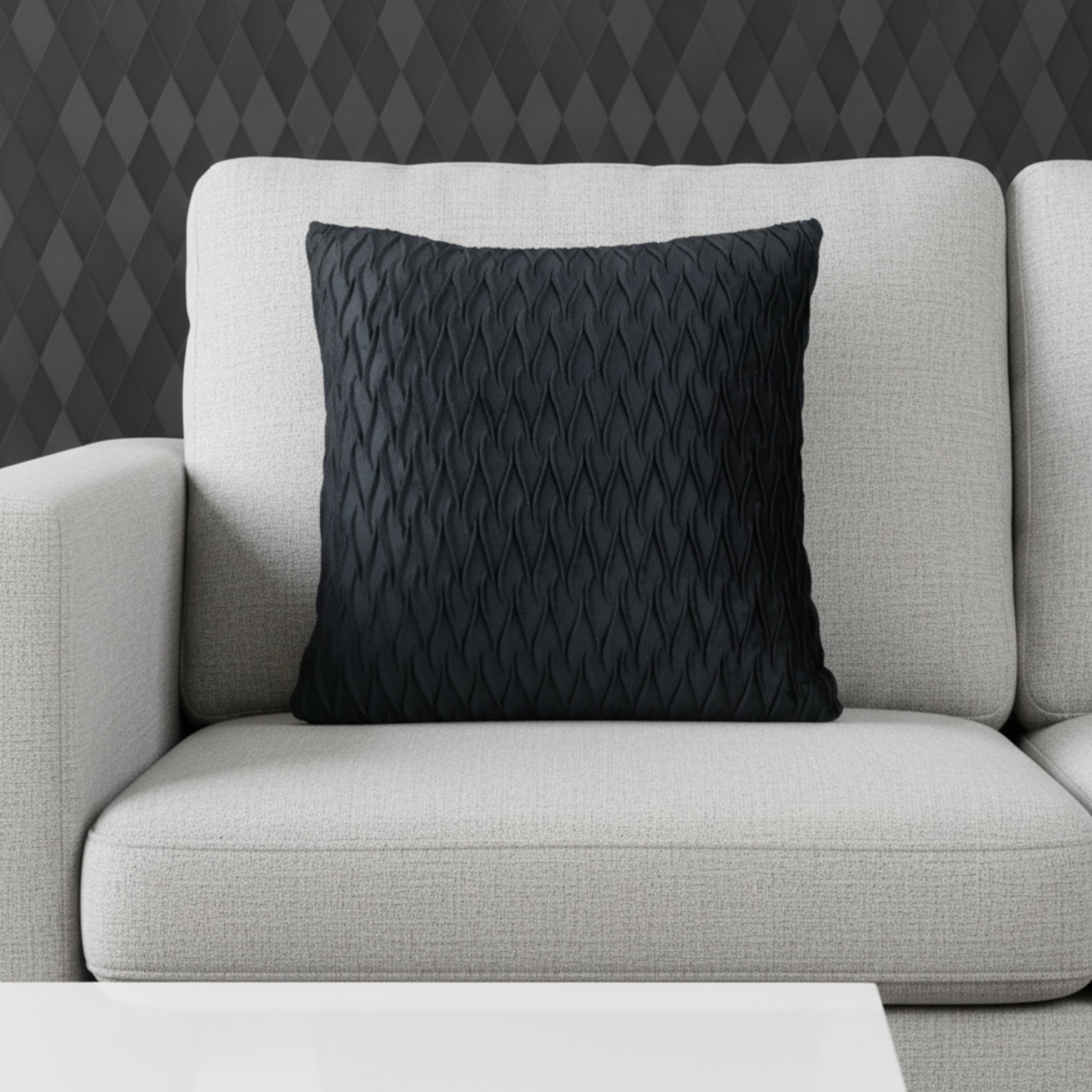 Premium Black Textured Cushion Cover