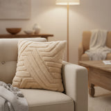 Premium Cream Textured Cushion Cover
