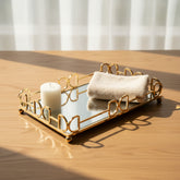 Premium Gold Metal Mirrored Décor Tray