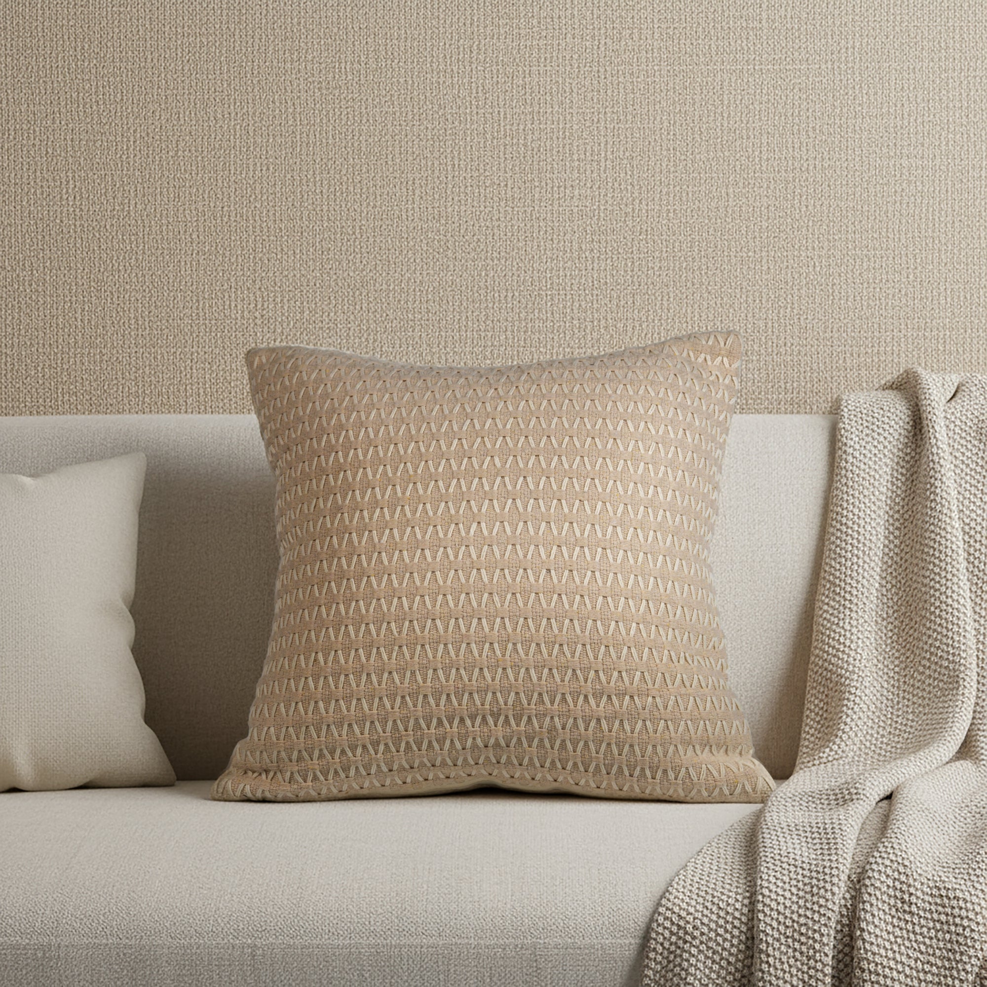 Premium Peach Textured Cushion Cover