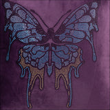 Purple Cushion Cover with Butterfly Design.