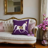 Purple Horse Design Cushion Cover