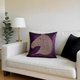 Purple Horse Head Cushion.