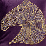 Purple Horse Head Cushion Cover