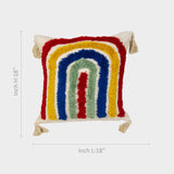 Rainbow Tufted Cushion Cover with Tassels