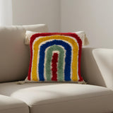 Rainbow Tufted Cushion Cover with Tassels