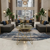 Round MS Side Table with Metal Base