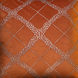 Rust Cushion Cover with Diamond Studded Pattern.