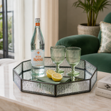 Silver Edge Glass Tray