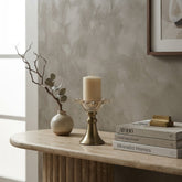 Ornate Metal & Glass Candle Holder