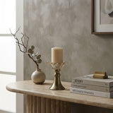 Ornate Metal & Glass Candle Holder