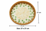 Green Mosaic Mother of Pearl Round Tray