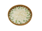 Green Mosaic Mother of Pearl Round Tray
