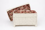 White Woven Bamboo Laundry Basket