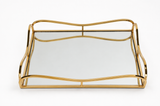 Golden Wave Metal & Glass Tray