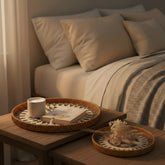 Set of 2 Mother of Pearl Round Trays