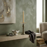 Ornate Metal & Glass Candle Holder