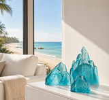 Azure Glacier Resin Sculpture