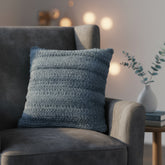 Soft Textured Blue Cushion Cover