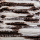 Striped Plush Brown & White Cushion Cover.