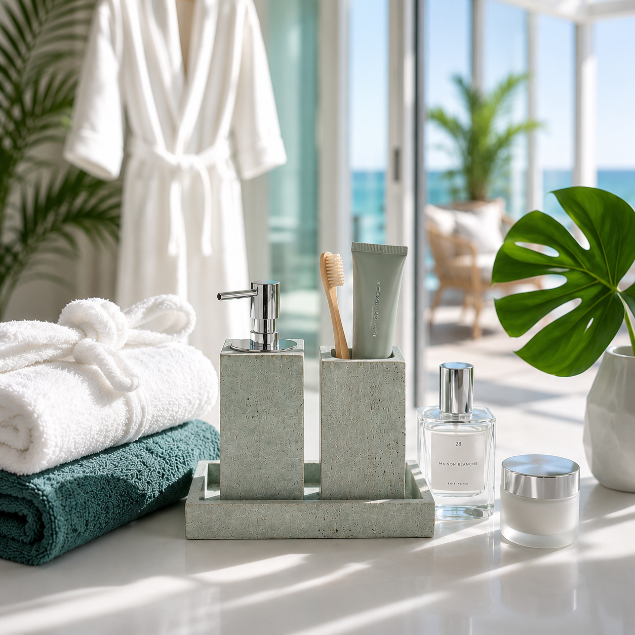 Textured Bathroom Accessories Set | Table & Twist