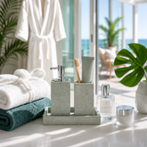Textured Bathroom Accessories Set | Table & Twist