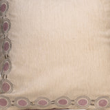 White Cushion Cover with Elegant Circle Border Design.