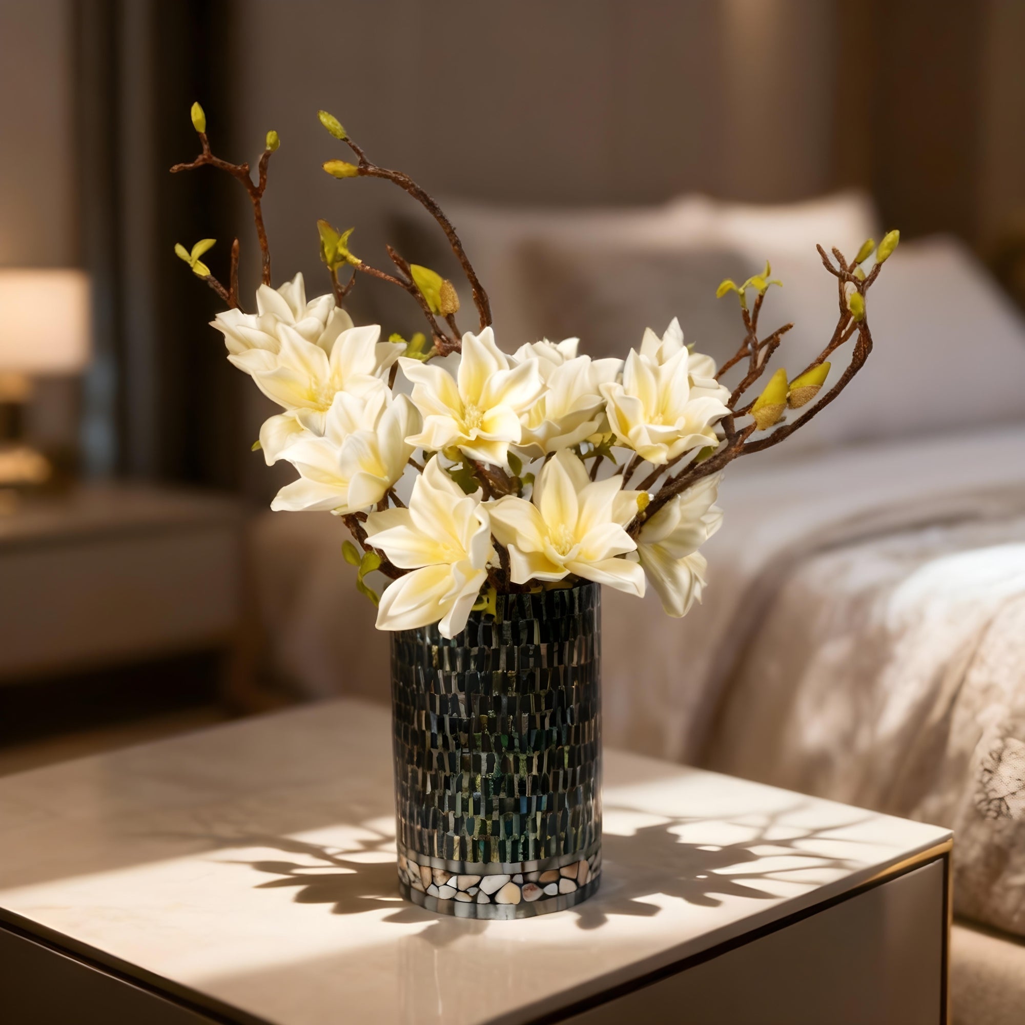 White Magnolia Blossom Artificial Flowers