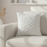 White Textured Diamond Cushion Cover
