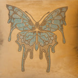 Yellow Cushion Cover with Butterfly Design.
