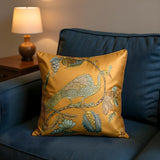 Yellow Peacock Cushion Cover