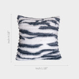 Striped Plush Gray & White Cushion Cover