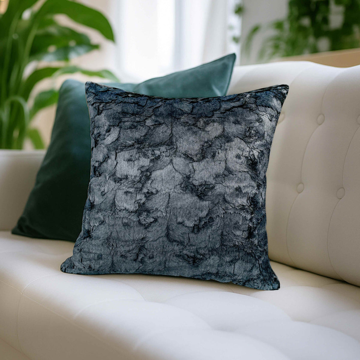 Textured Grey Decorative Throw with Abstract Pattern