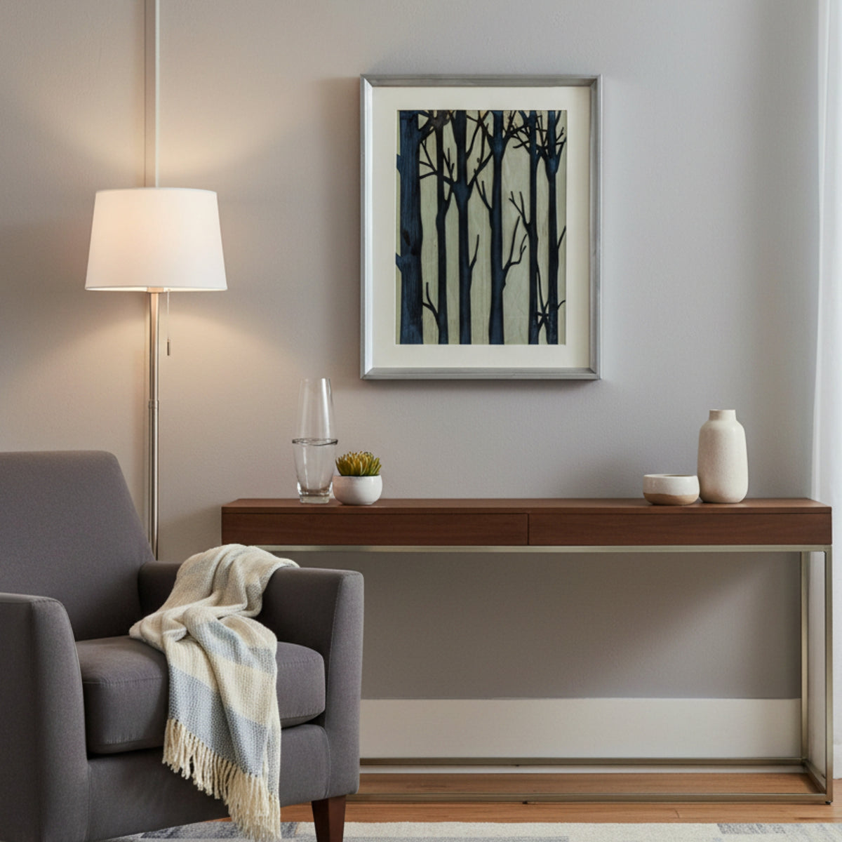 Metal & Glass Tree Wall Art – Modern Designer Decor