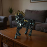 Metallic Resin Unicorn Horse Sculpture