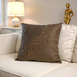 Cream Cushion with Sparkling Stud Detailing