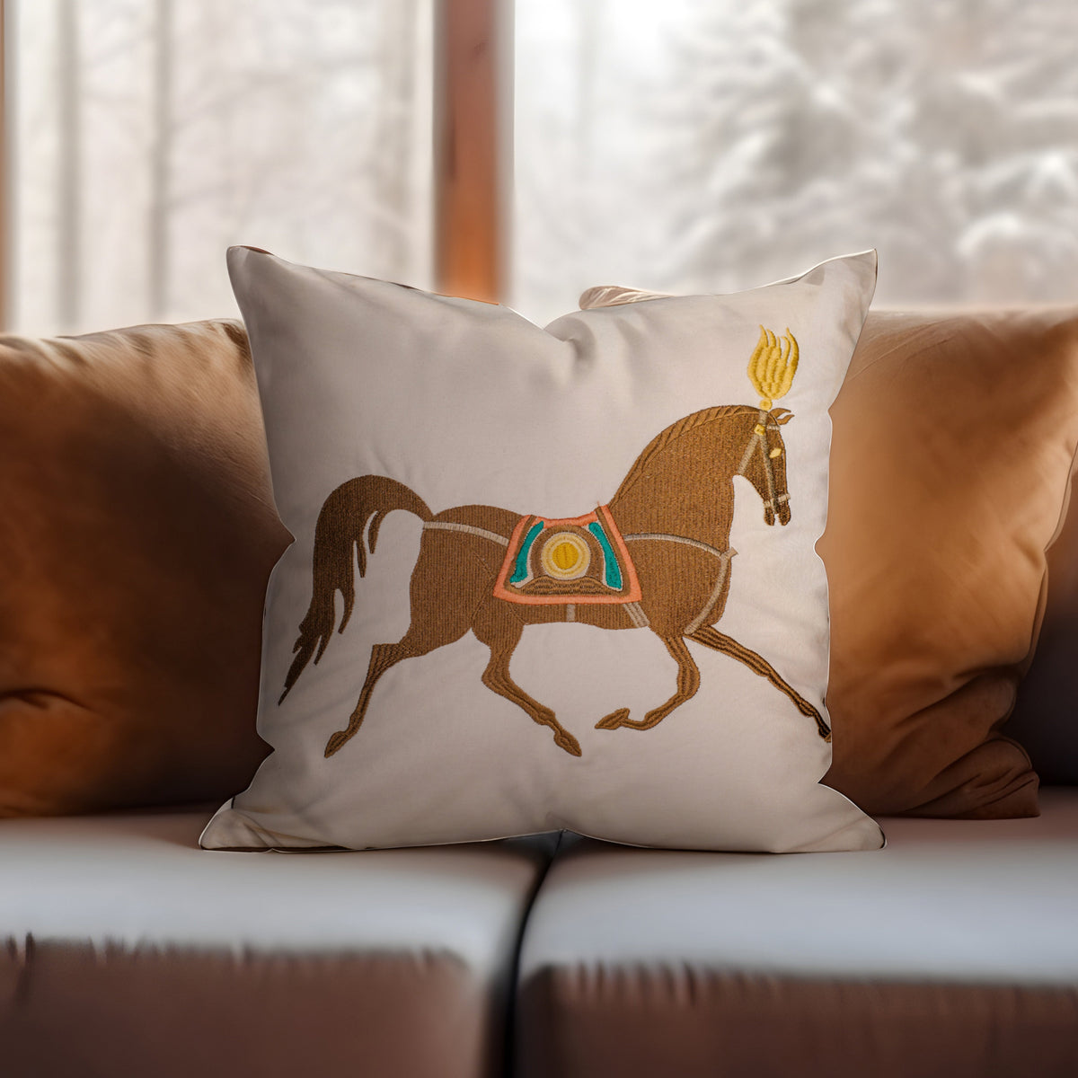 Horse Design Cushion Cover