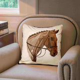 Brown Horse Head Cushion Cover