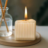 Cube Soy Wax Candle- Natural & Stylish