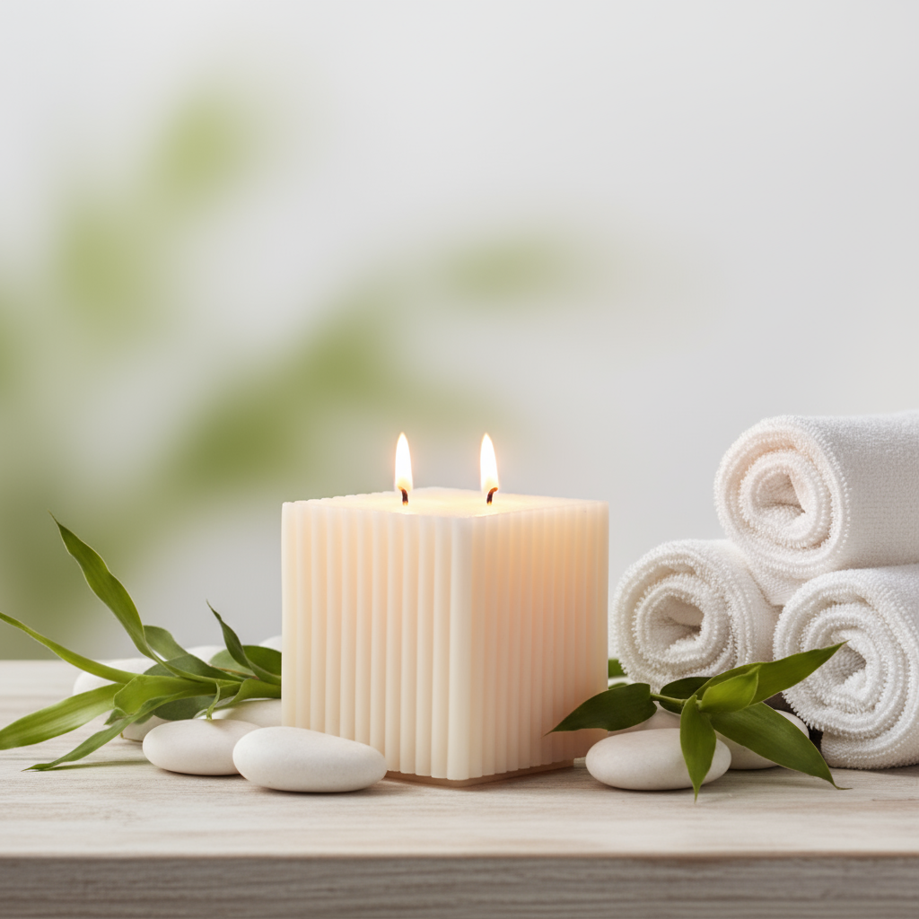 Cube Soy Wax Candle- Natural & Stylish